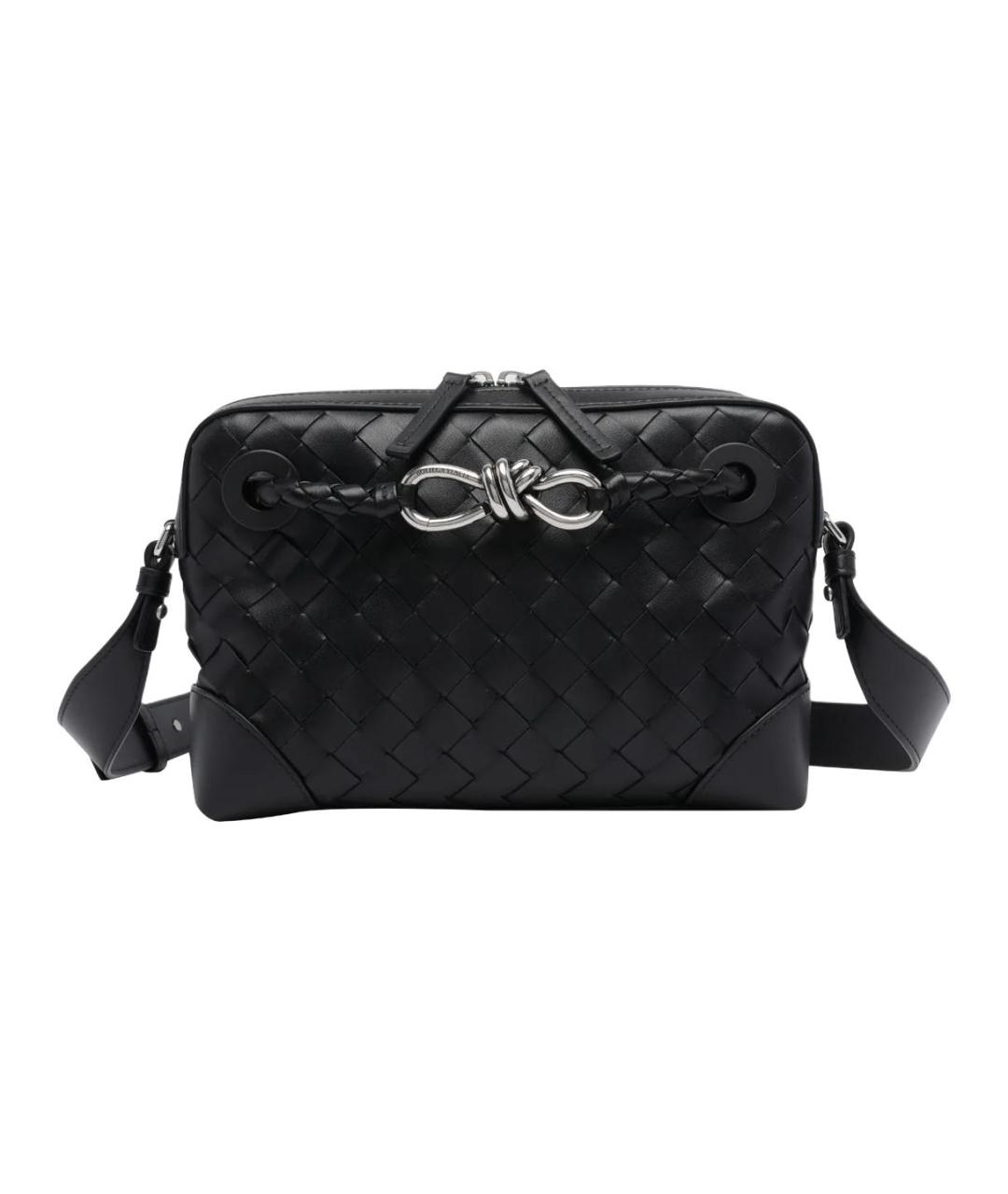 BOTTEGA VENETA Черная кожаная сумка на плечо, фото 1