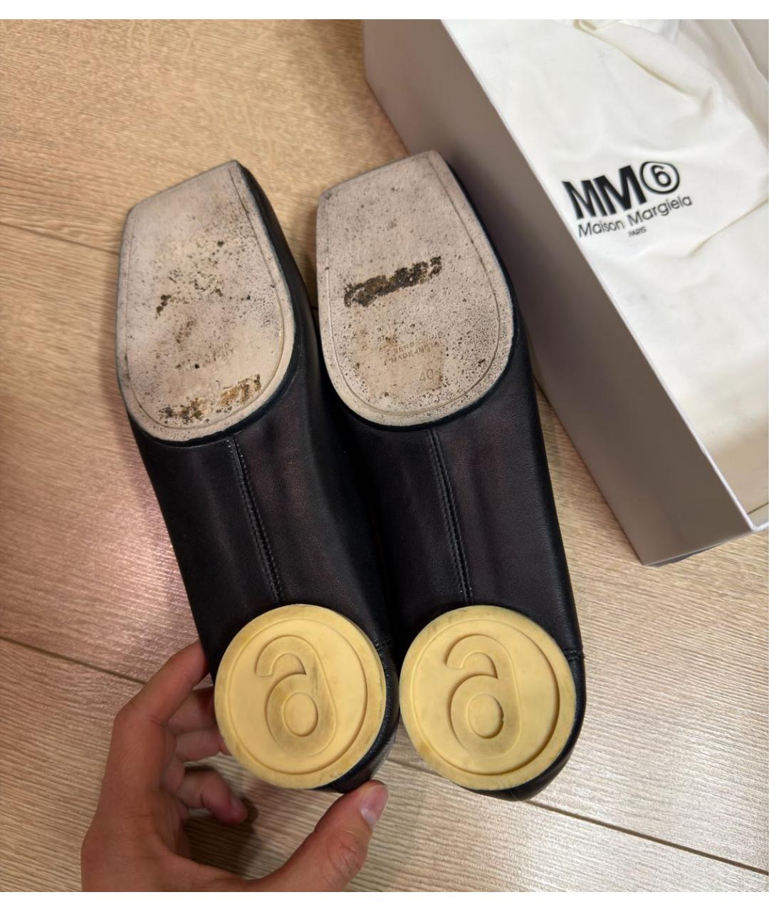 MM6 MAISON MARGIELA Черные кожаные балетки, фото 6