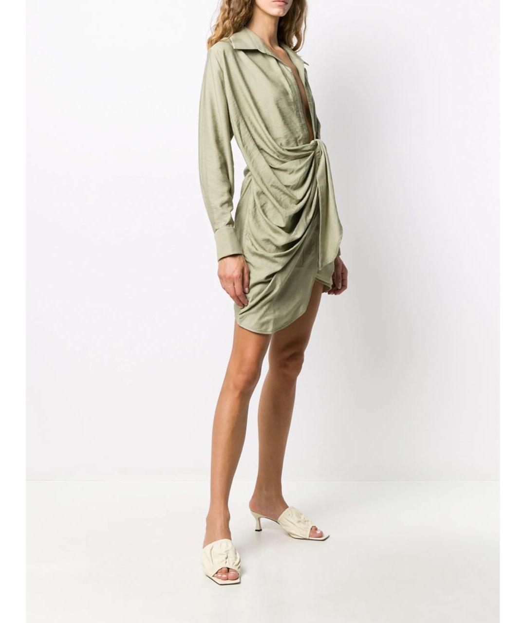JACQUEMUS Хаки повседневное платье, фото 3