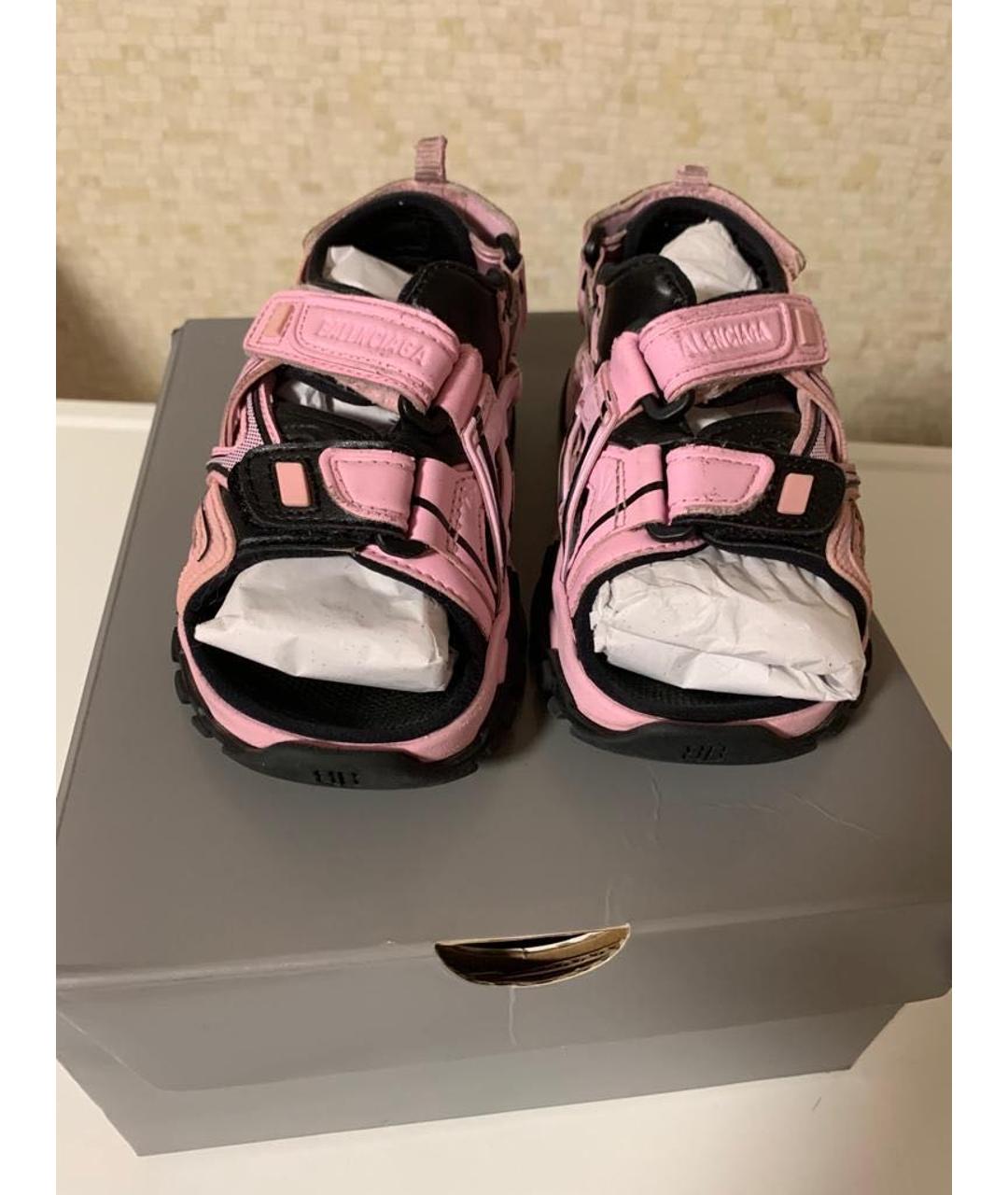 BALENCIAGA KIDS Розовые кожаные сандалии и шлепанцы, фото 6
