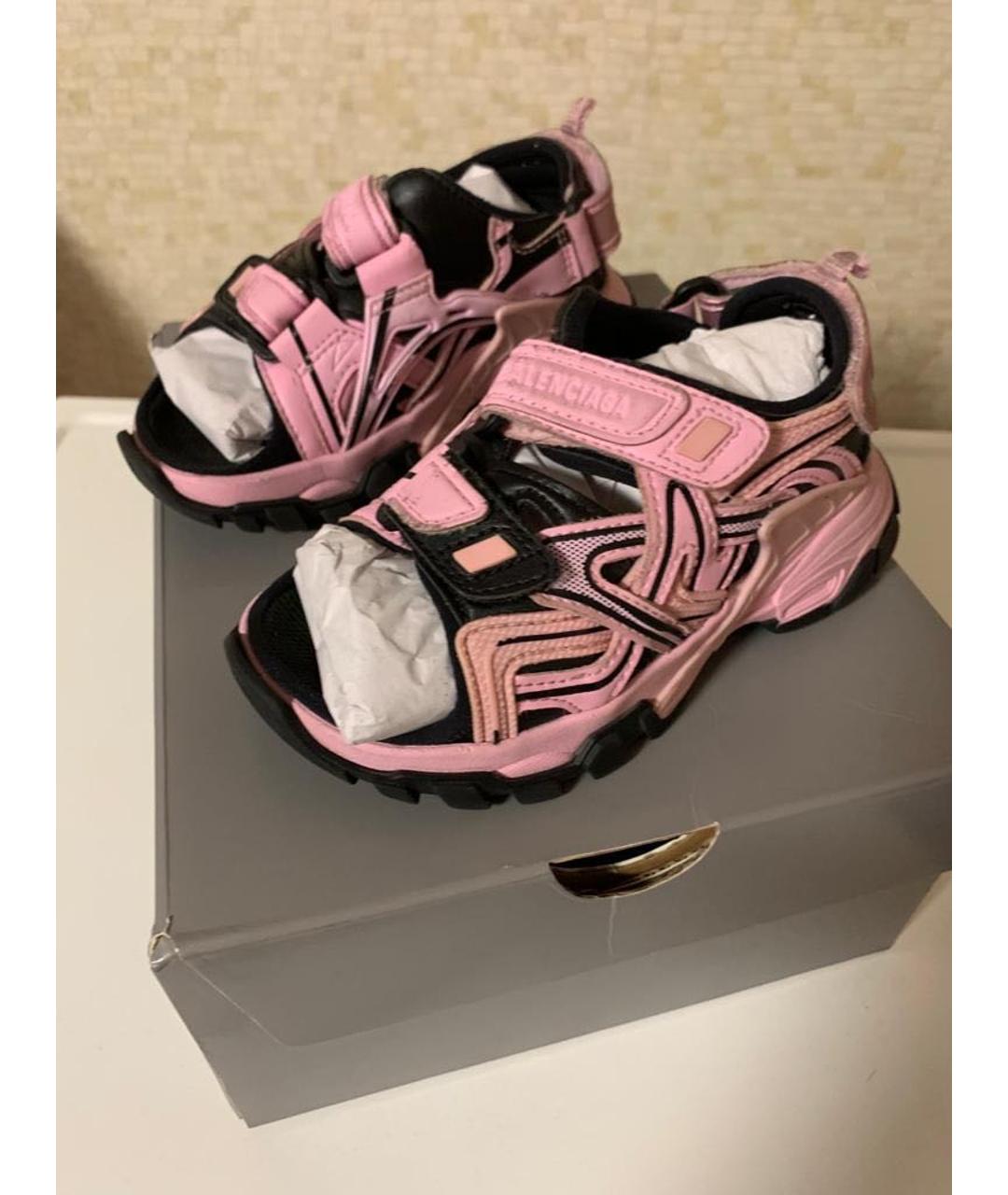 BALENCIAGA KIDS Розовые кожаные сандалии и шлепанцы, фото 7