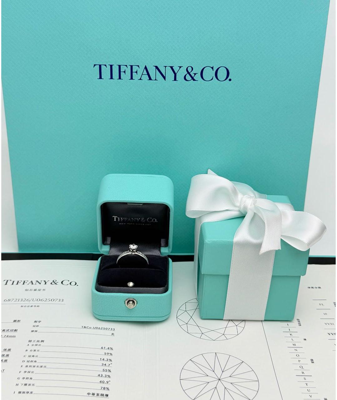 TIFFANY&CO Белое платиновое кольцо, фото 3