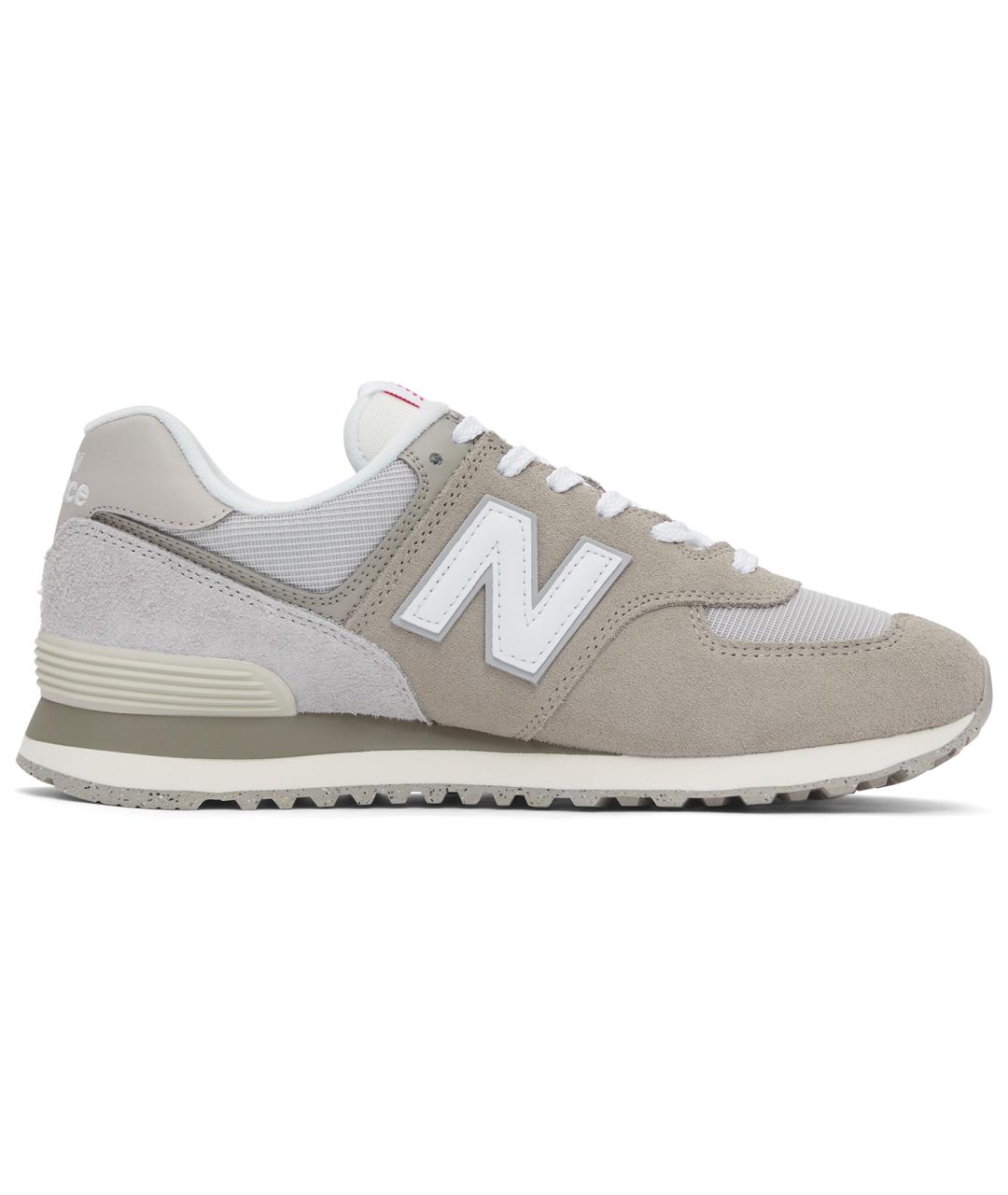 NEW BALANCE Серые кожаные кроссовки, фото 1