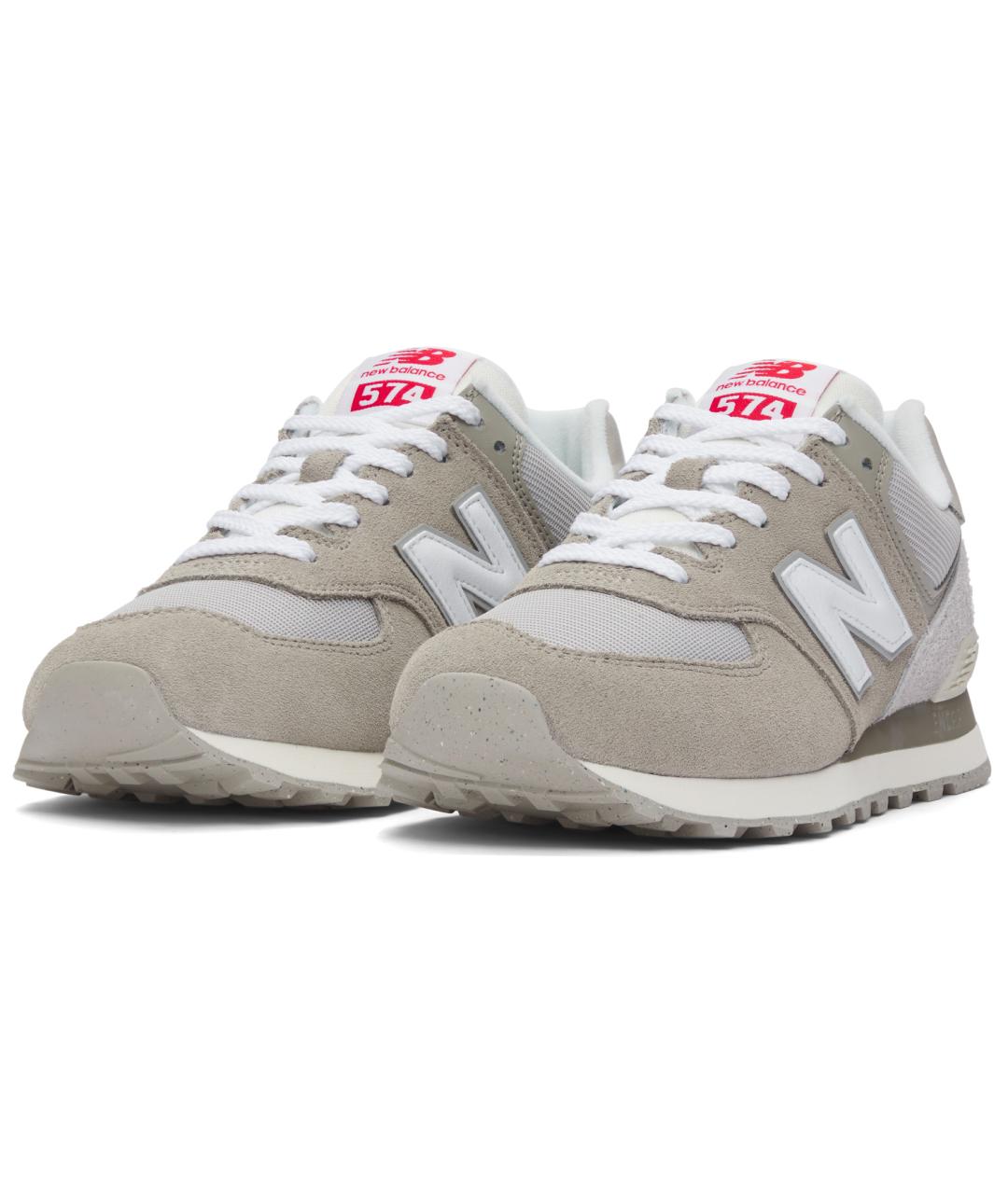 NEW BALANCE Серые кожаные кроссовки, фото 4