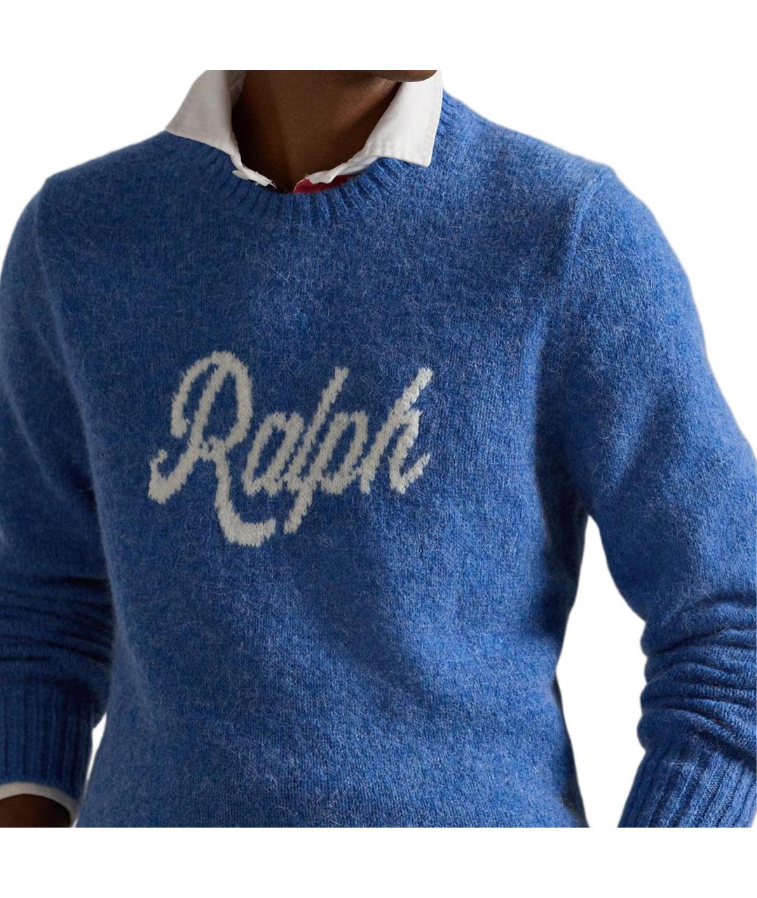 POLO RALPH LAUREN Синий шерстяной джемпер / свитер, фото 4