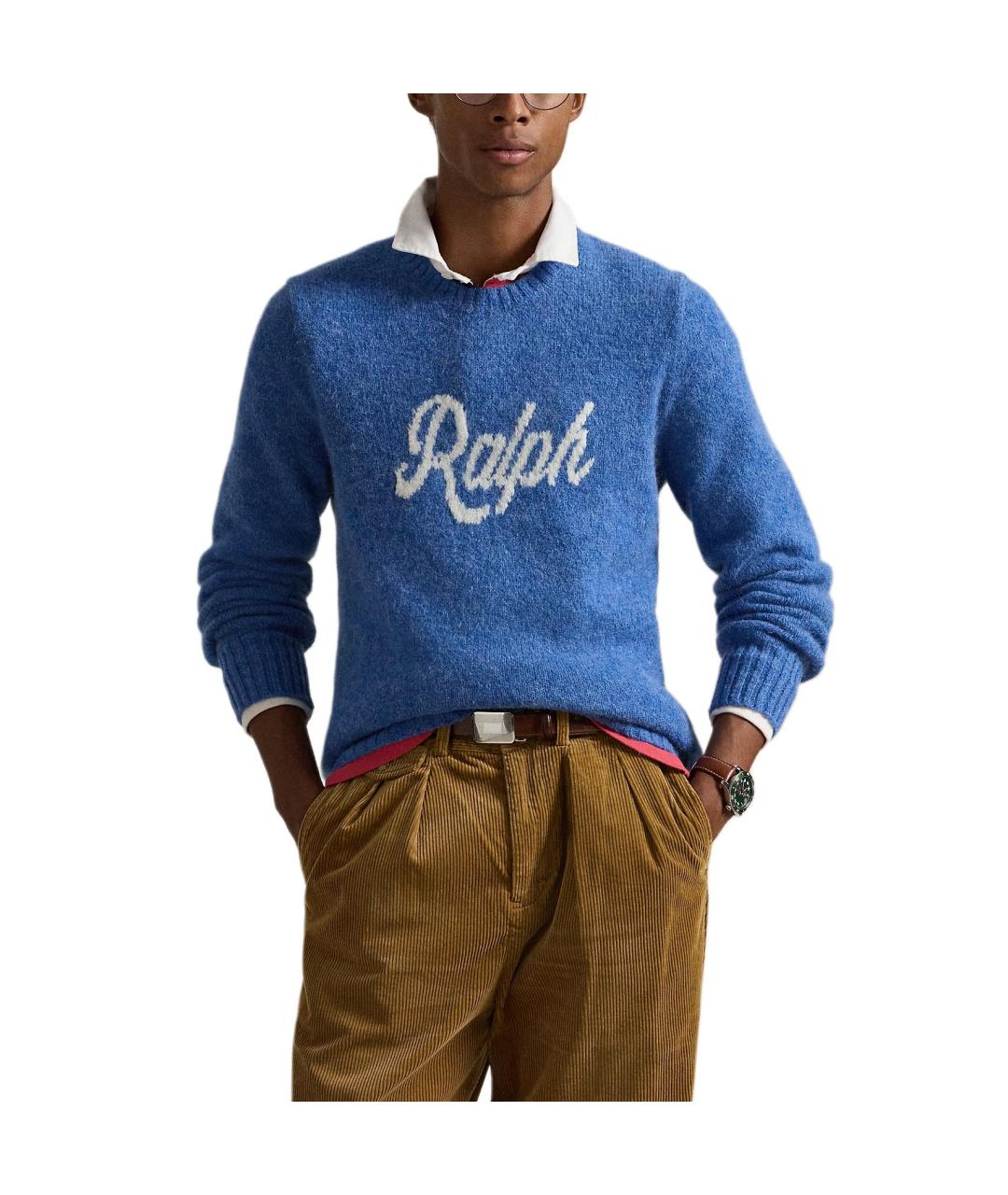 POLO RALPH LAUREN Синий шерстяной джемпер / свитер, фото 2
