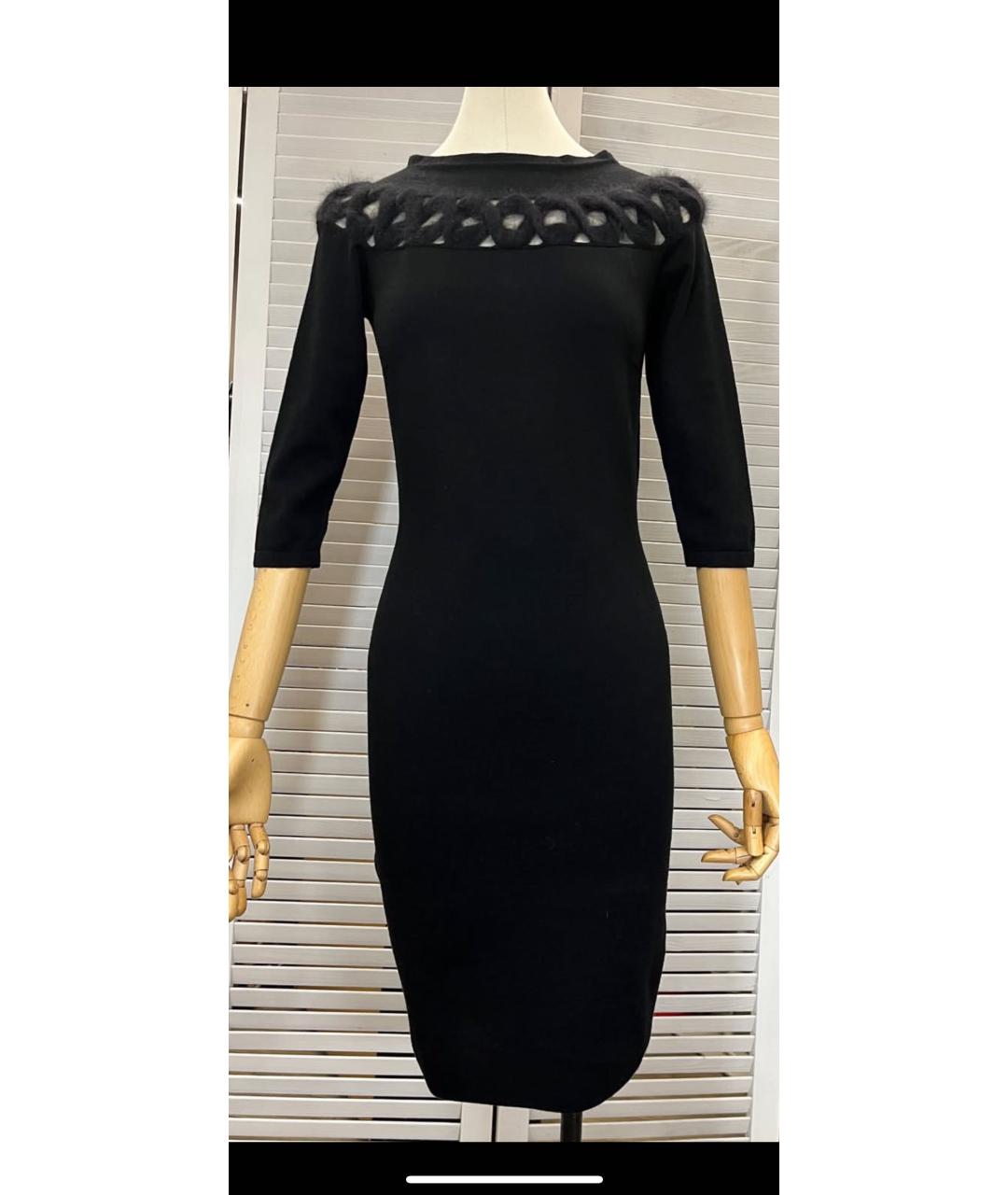 D.EXTERIOR Черное шерстяное повседневное платье, фото 8