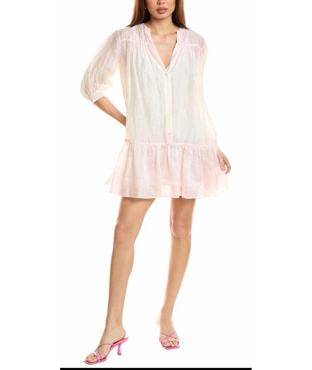 SANDRO Розовое льняное платье, фото 8