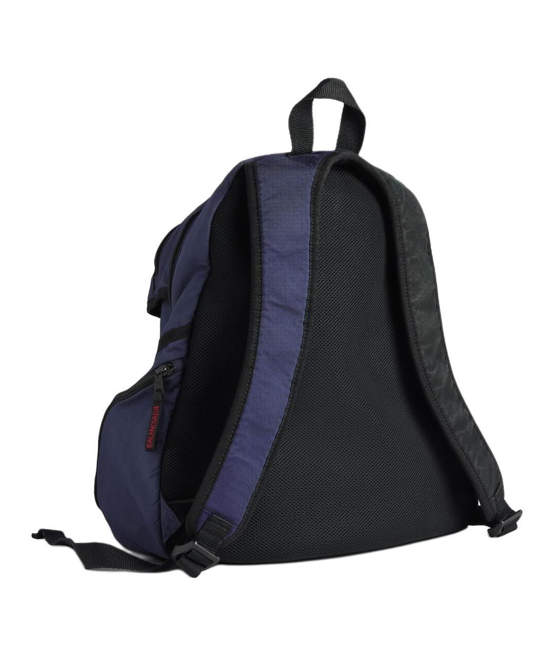 BALENCIAGA Синий бархатный рюкзак, фото 3