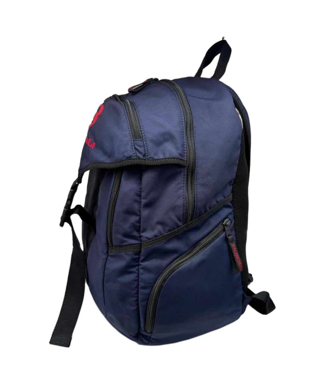 BALENCIAGA Синий бархатный рюкзак, фото 5