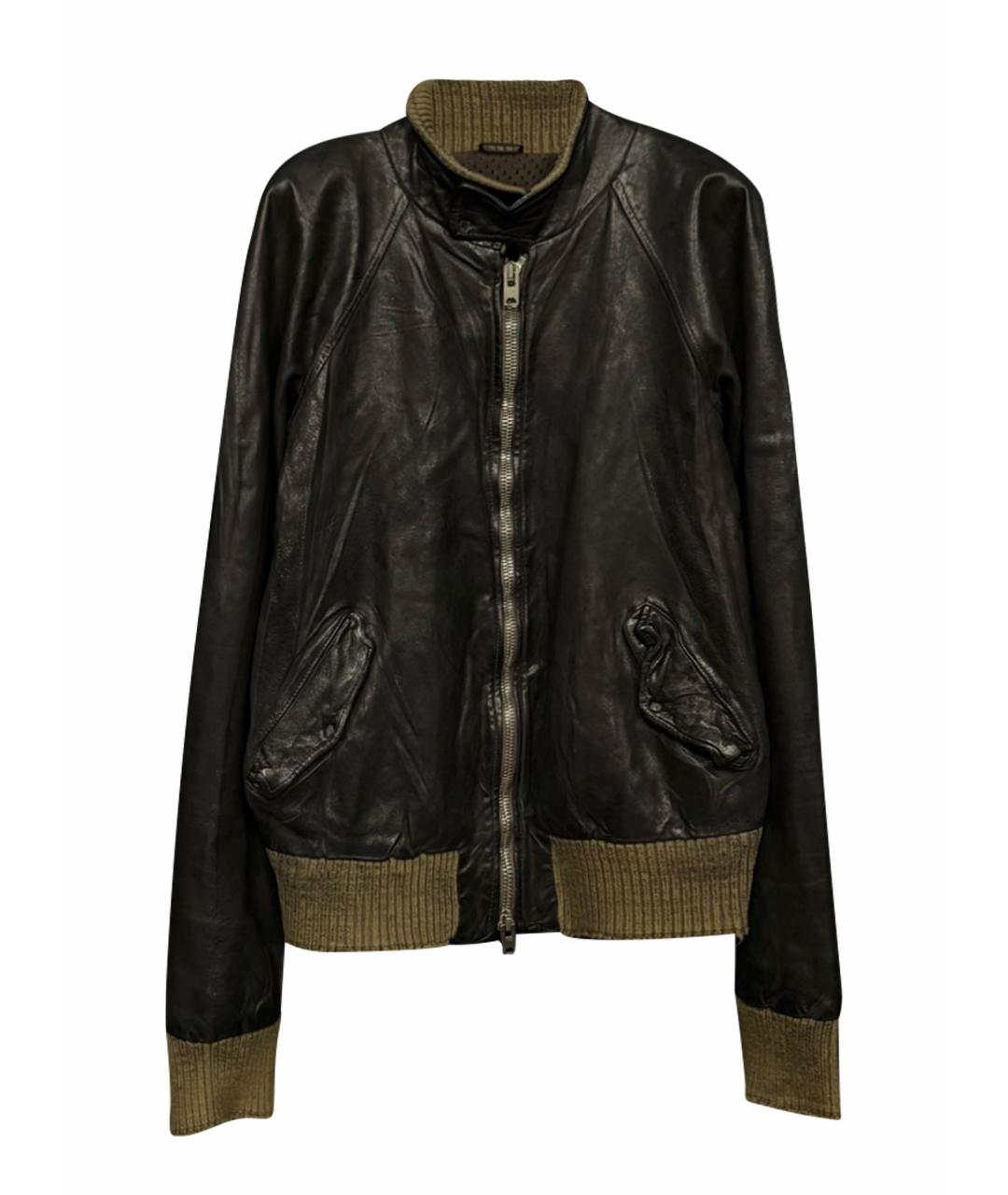 GIORGIO BRATO Черная кожаная куртка, фото 1