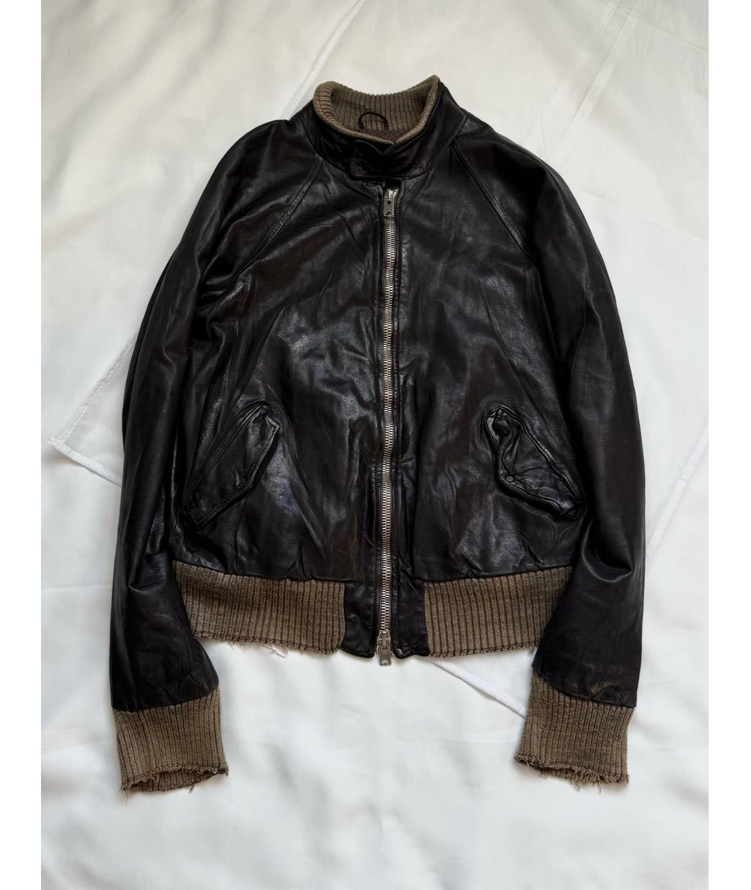 GIORGIO BRATO Черная кожаная куртка, фото 2