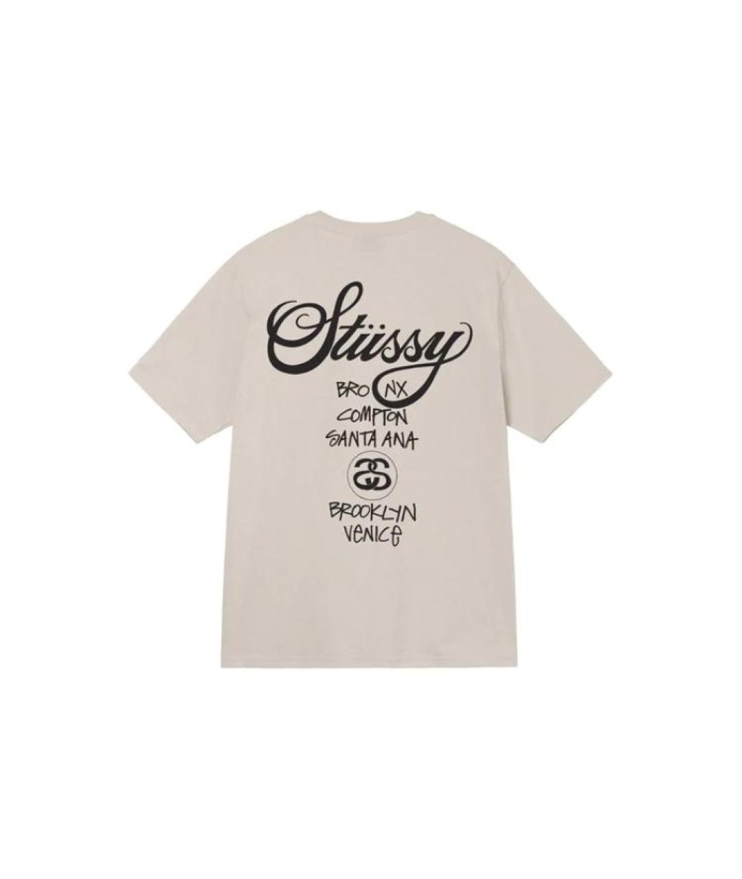 STUSSY Бежевая футболка, фото 2