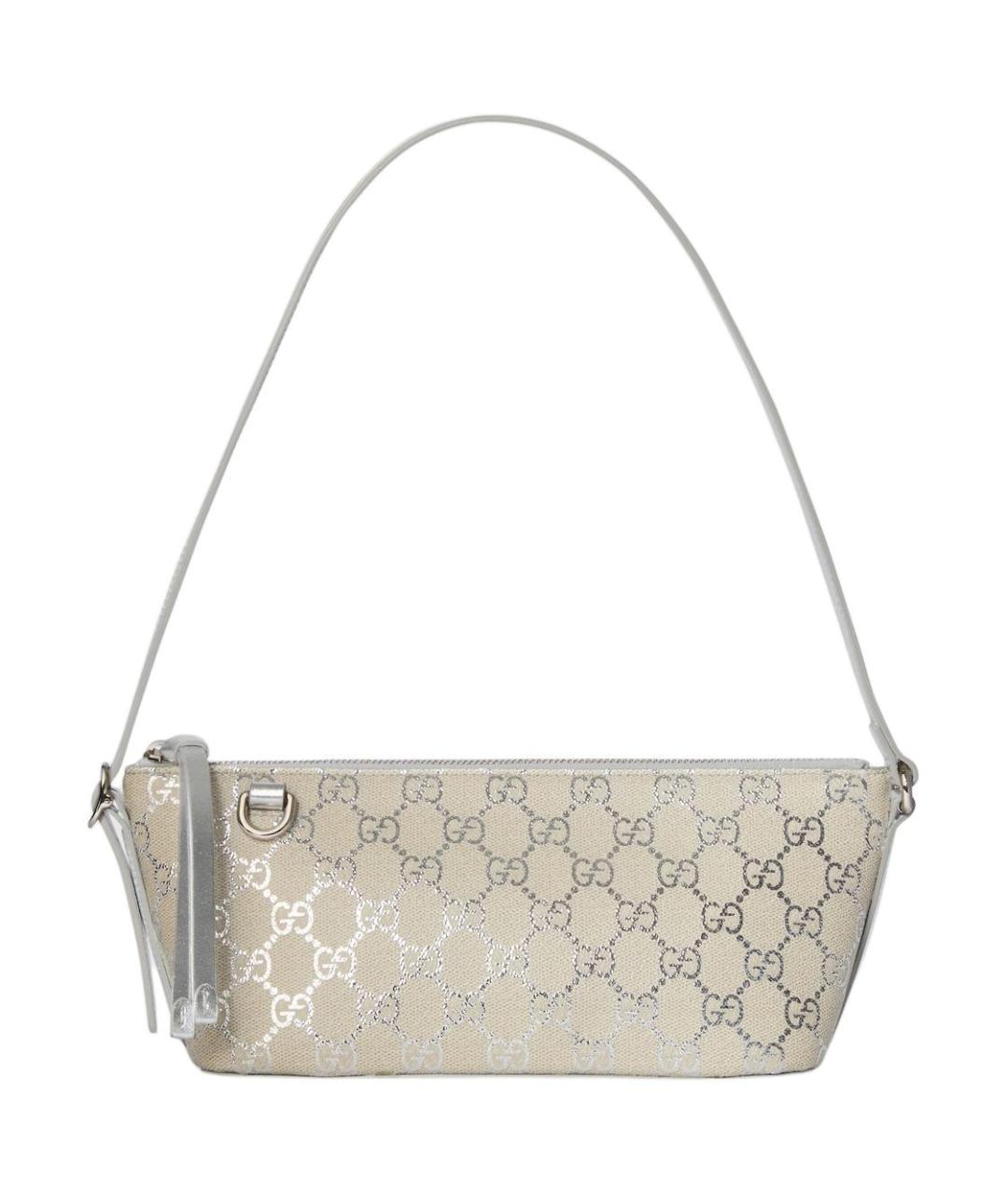 GUCCI Бежевая сумка через плечо из канвы, фото 1