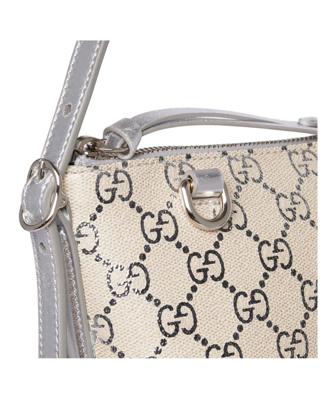GUCCI Бежевая сумка через плечо из канвы, фото 5