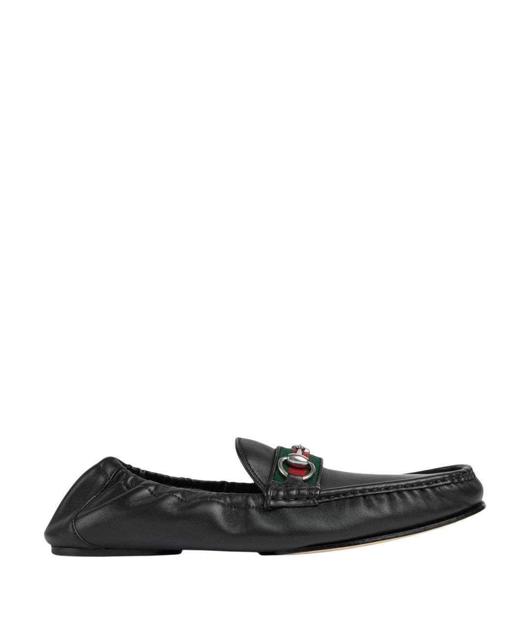 GUCCI Черные кожаные мокасины, фото 1