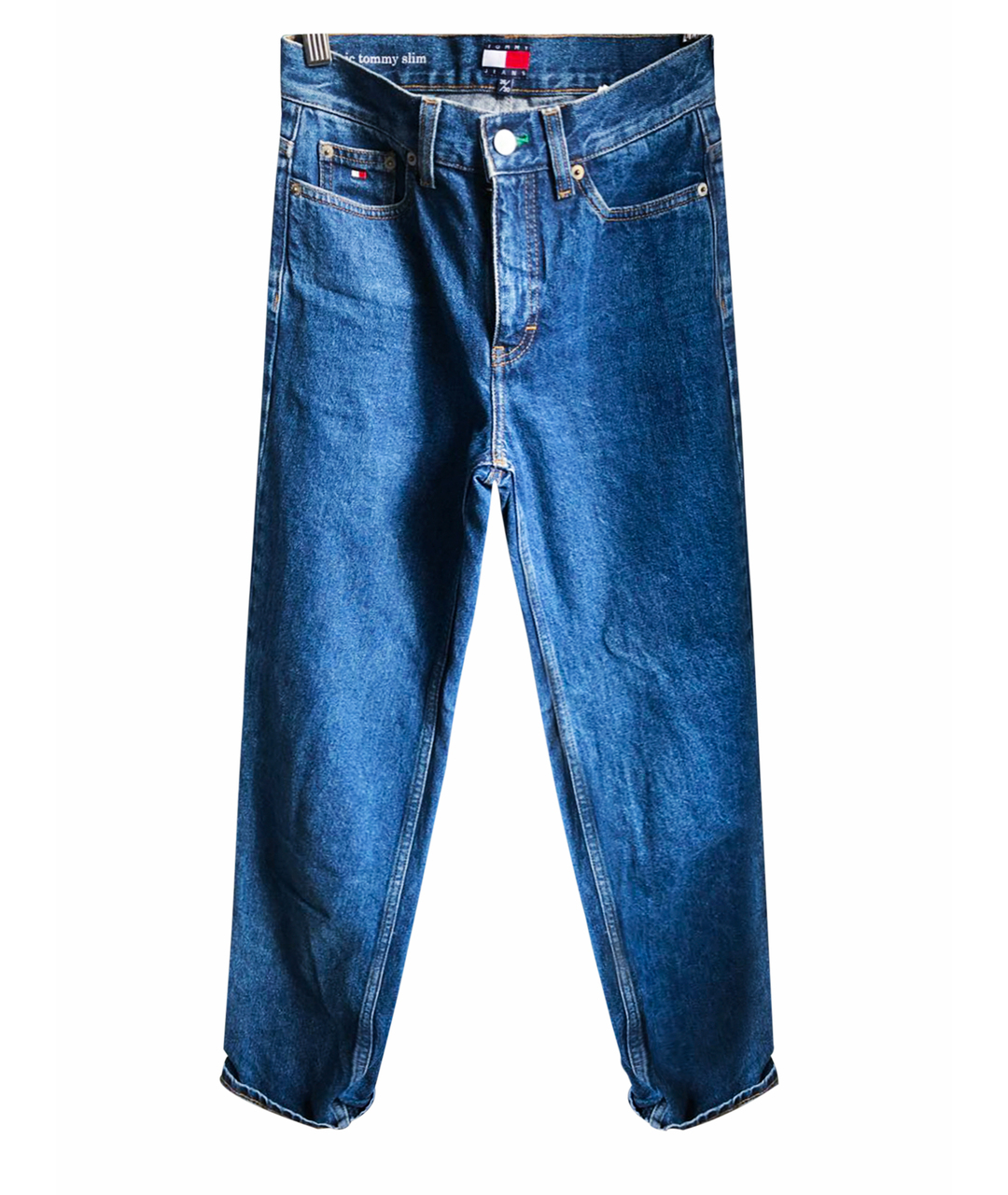 TOMMY HILFIGER Синие хлопковые прямые джинсы, фото 1