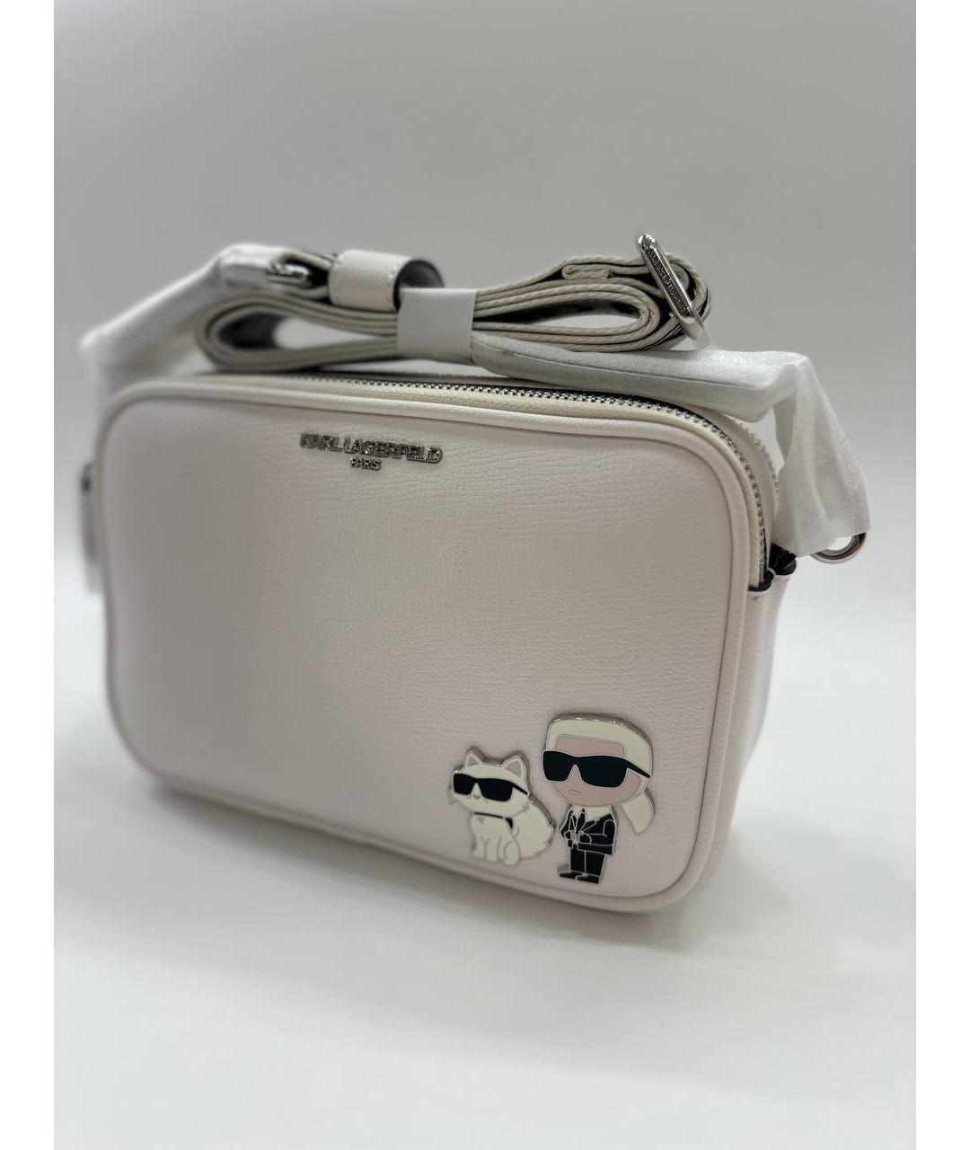 KARL LAGERFELD Белая сумка через плечо, фото 4