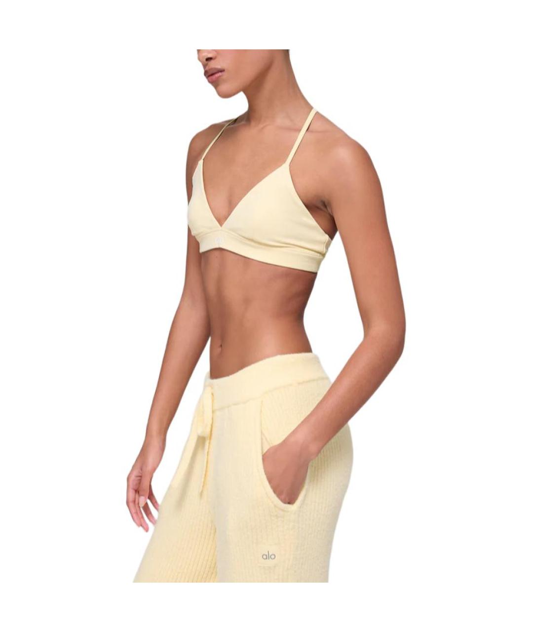 ALO YOGA Желтая майка, фото 4