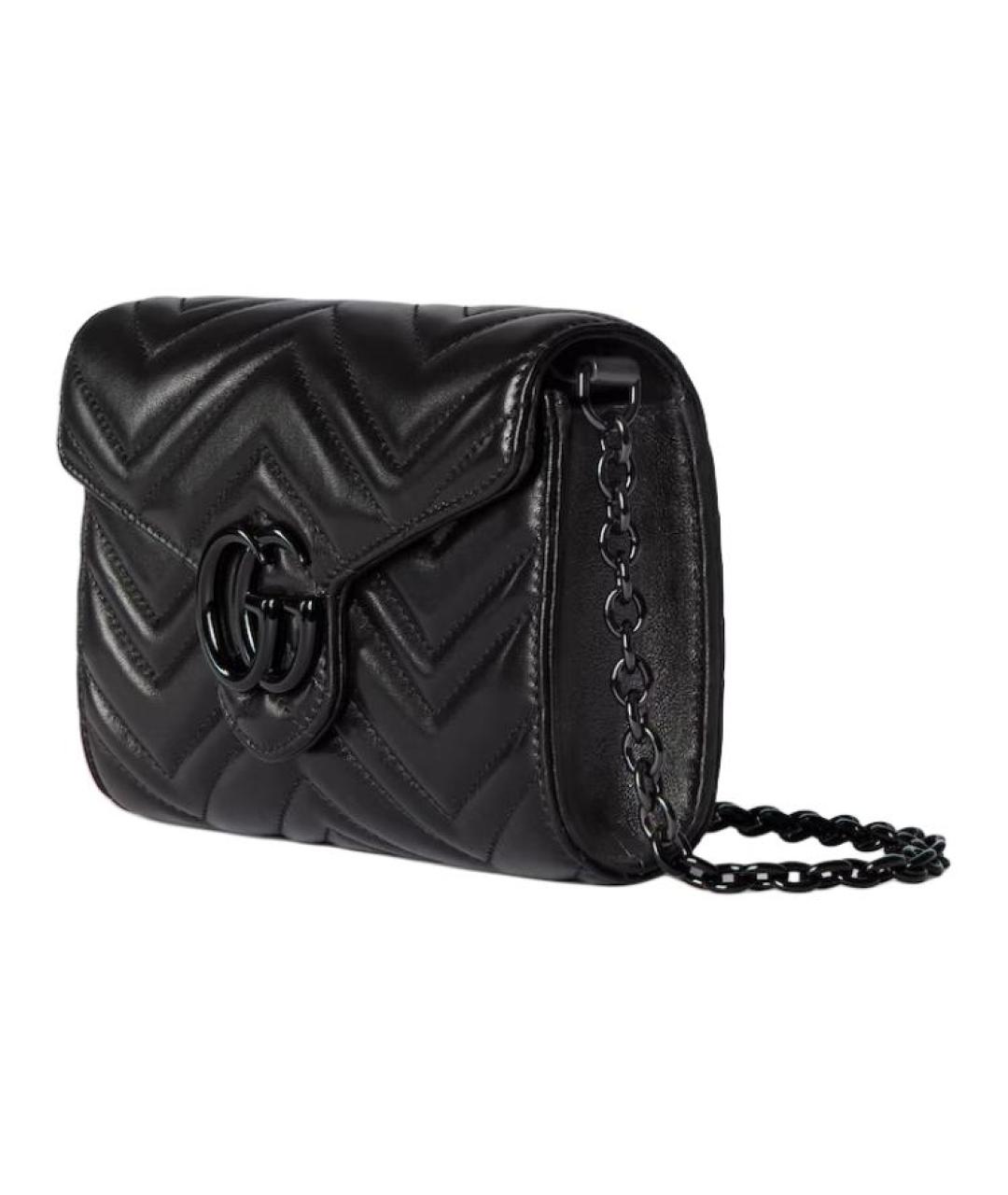 GUCCI Черная кожаная сумка через плечо, фото 2