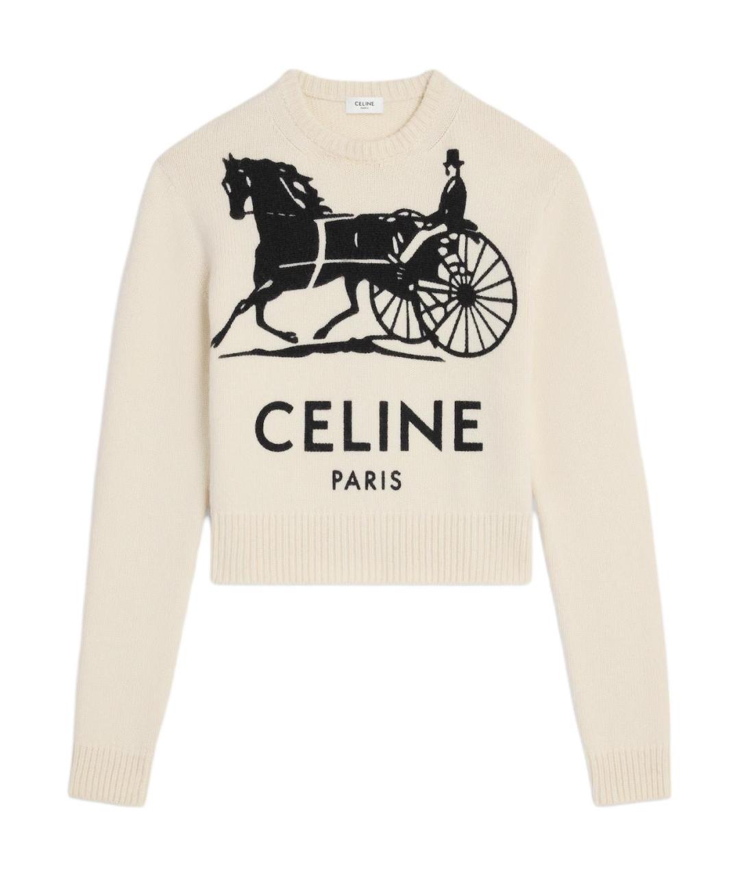 CELINE Бежевый кашемировый джемпер / свитер, фото 1