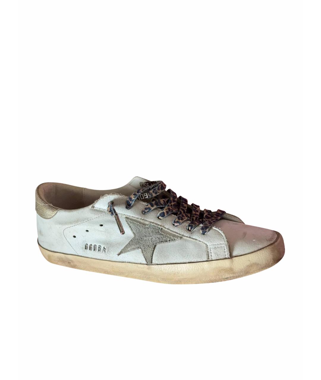 GOLDEN GOOSE DELUXE BRAND Белые кожаные низкие кроссовки / кеды, фото 1