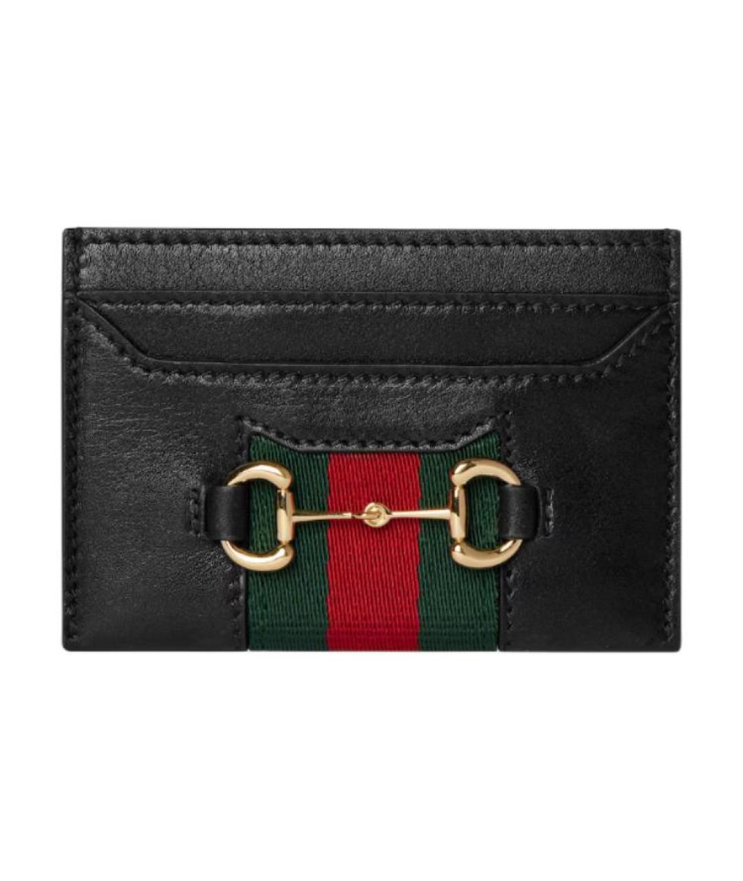GUCCI Черный кожаный кардхолдер, фото 1