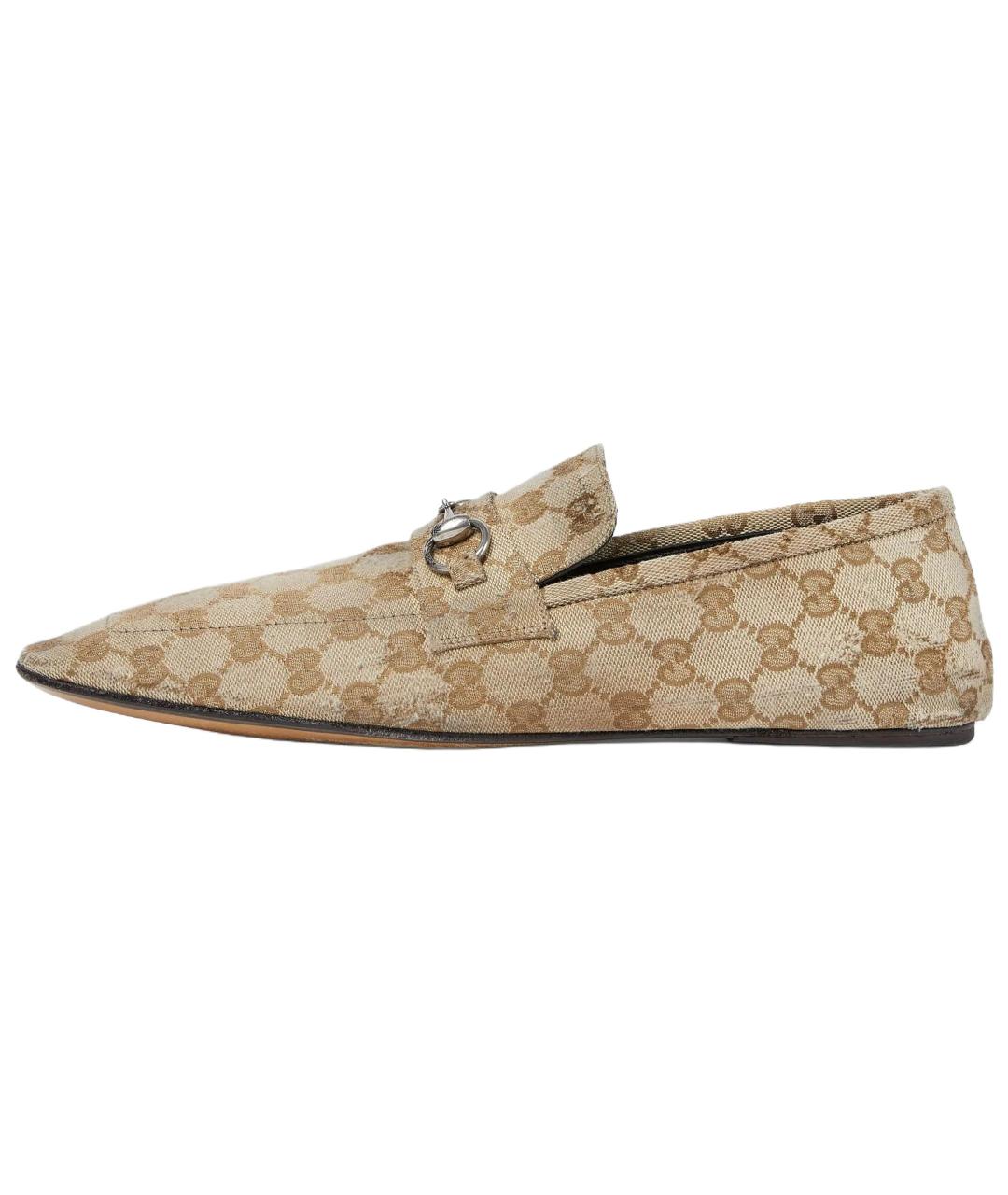 GUCCI Бежевые лоферы, фото 6