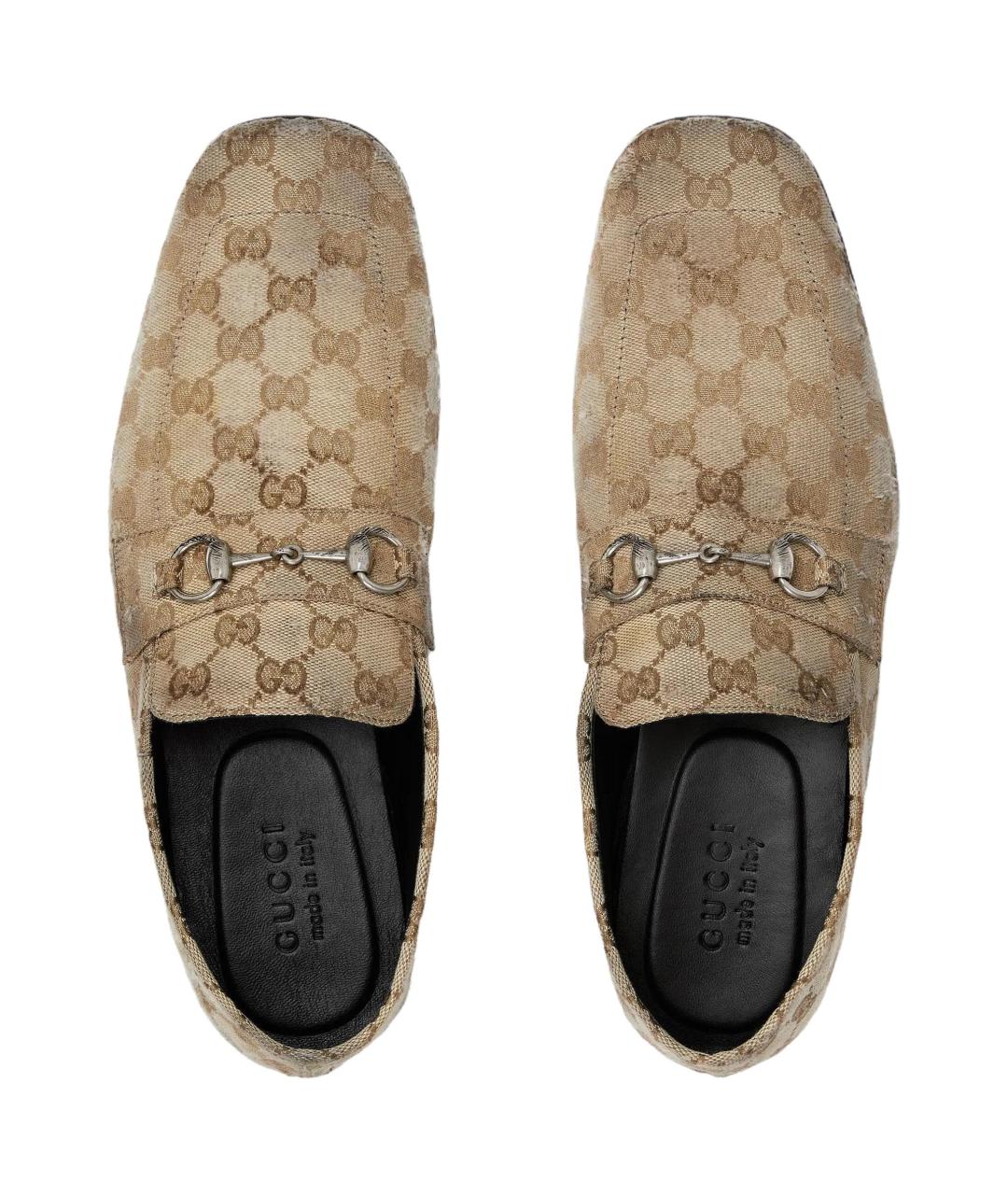 GUCCI Бежевые лоферы, фото 4