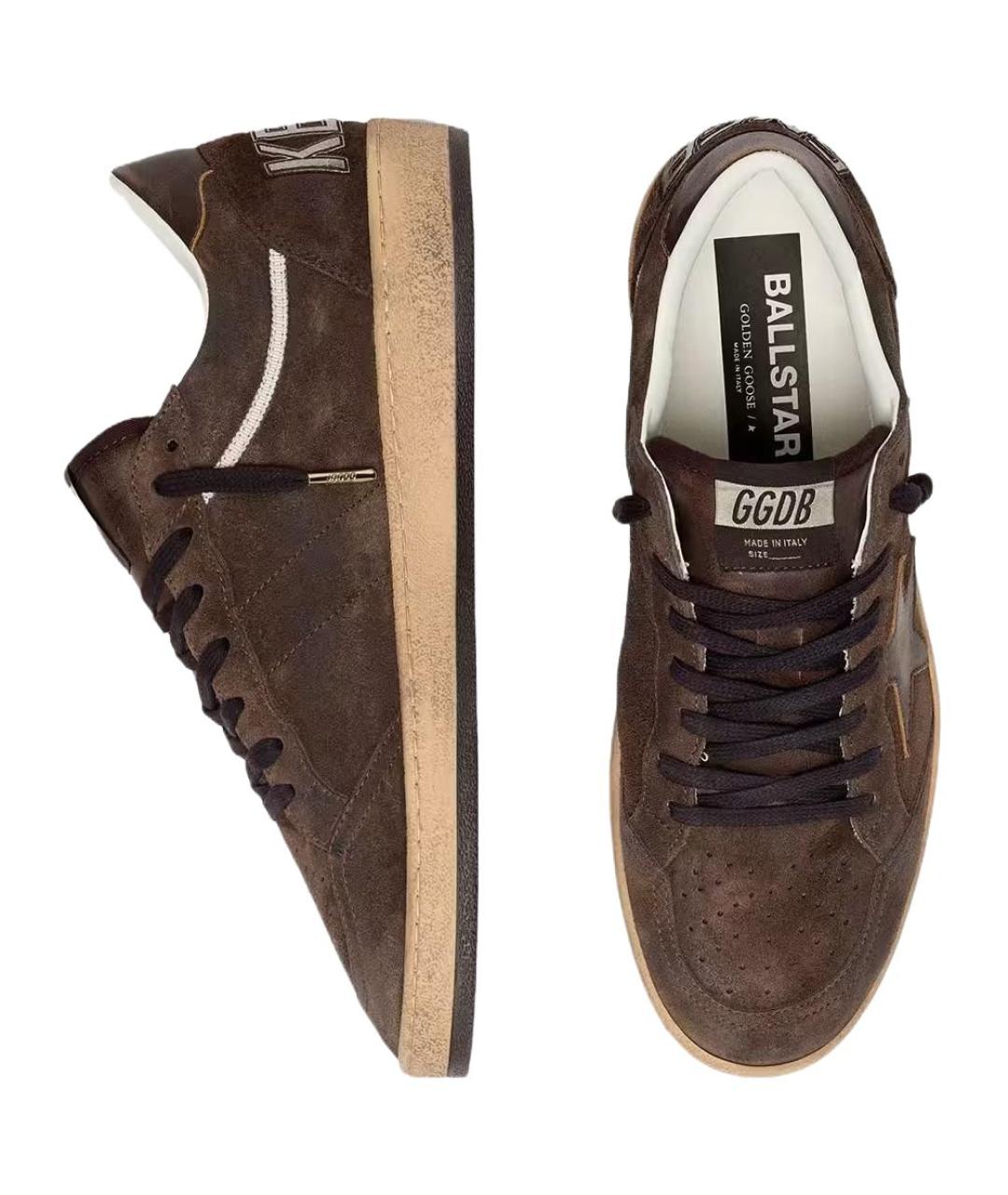 GOLDEN GOOSE DELUXE BRAND Коричневые низкие кроссовки / кеды, фото 4