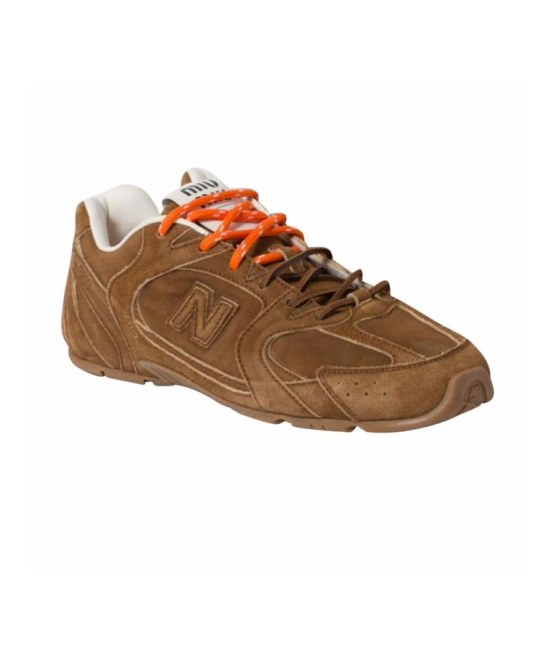 MIU MIU Коричневые замшевые кеды, фото 9