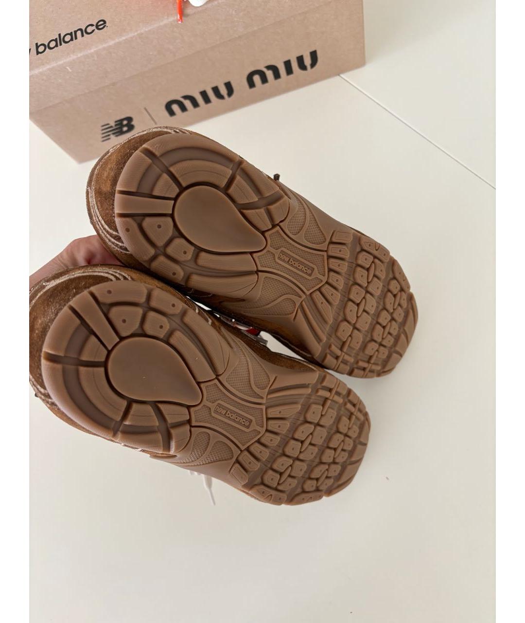MIU MIU Коричневые замшевые кеды, фото 3