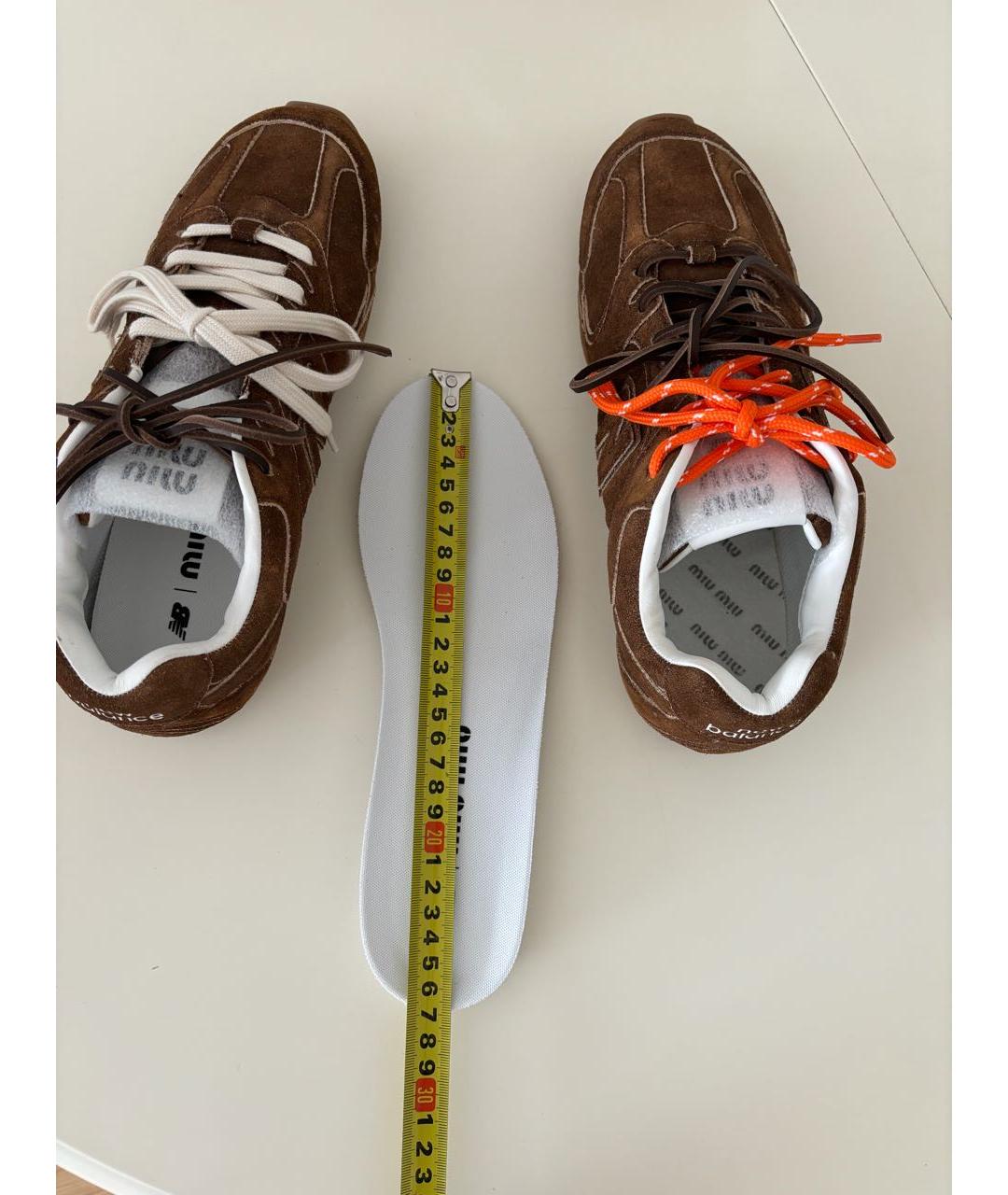 MIU MIU Коричневые замшевые кеды, фото 7