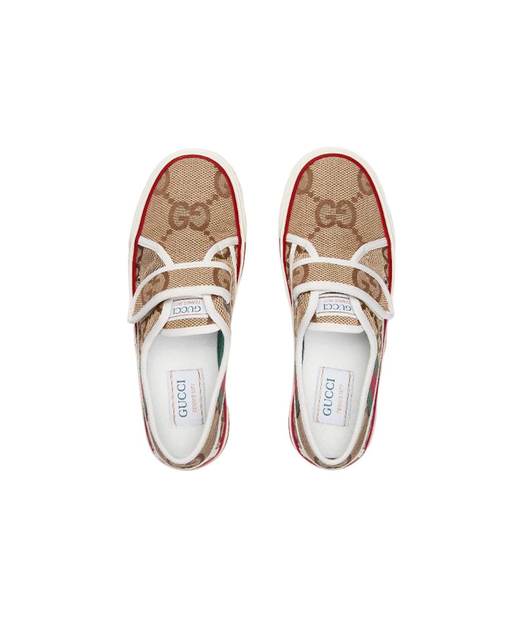 GUCCI Коричневые текстильные кроссовки, фото 4