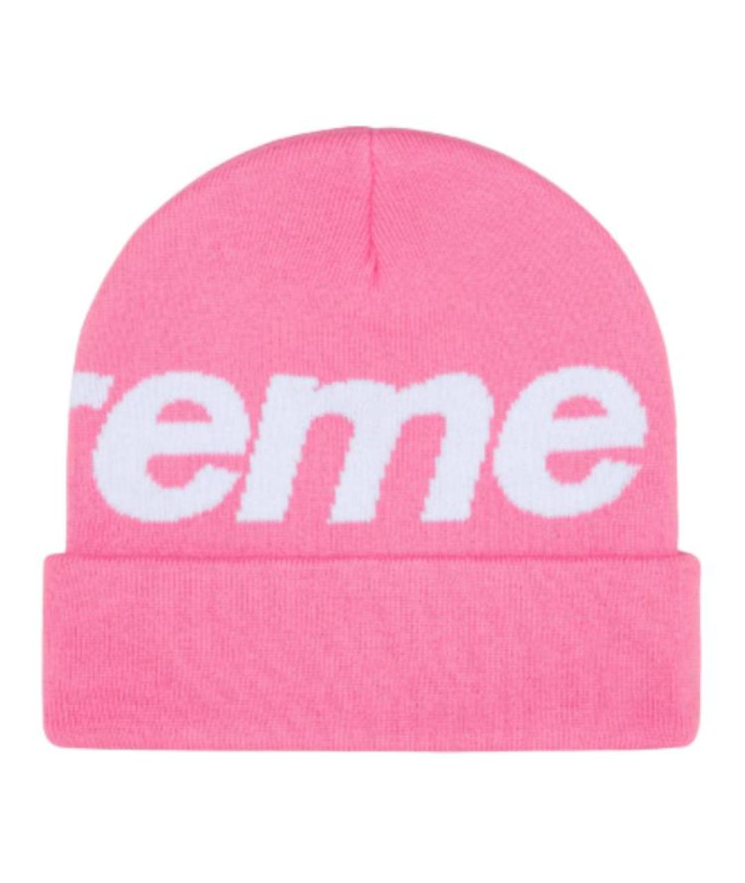 SUPREME Розовая шапка, фото 2