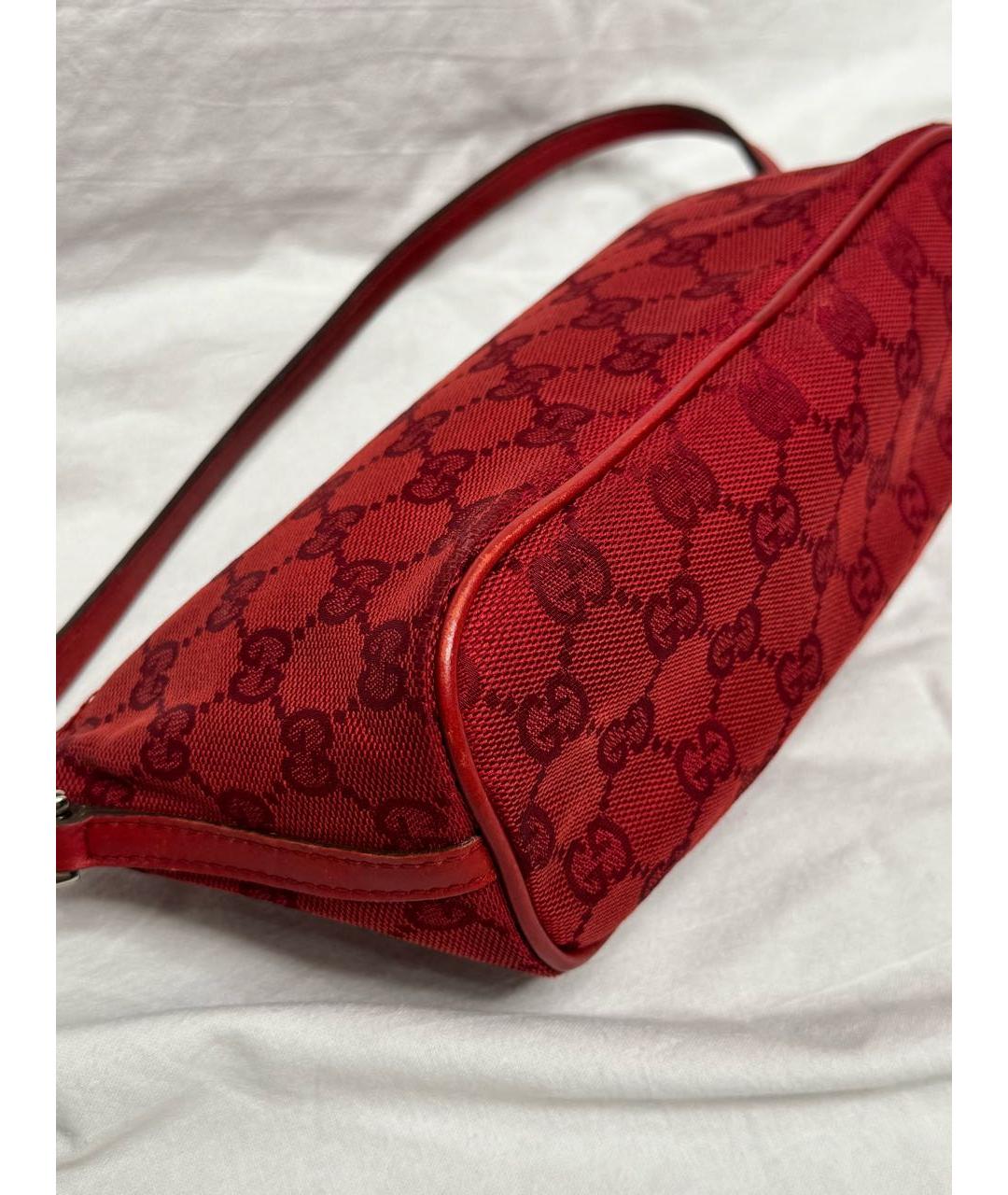 GUCCI Красная тканевая сумка через плечо, фото 3