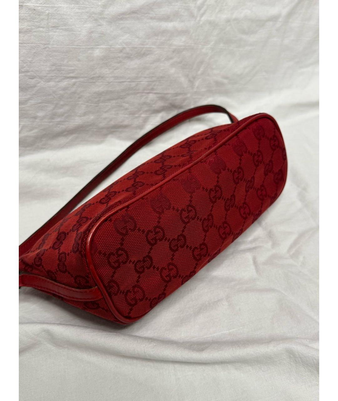 GUCCI Красная тканевая сумка через плечо, фото 6