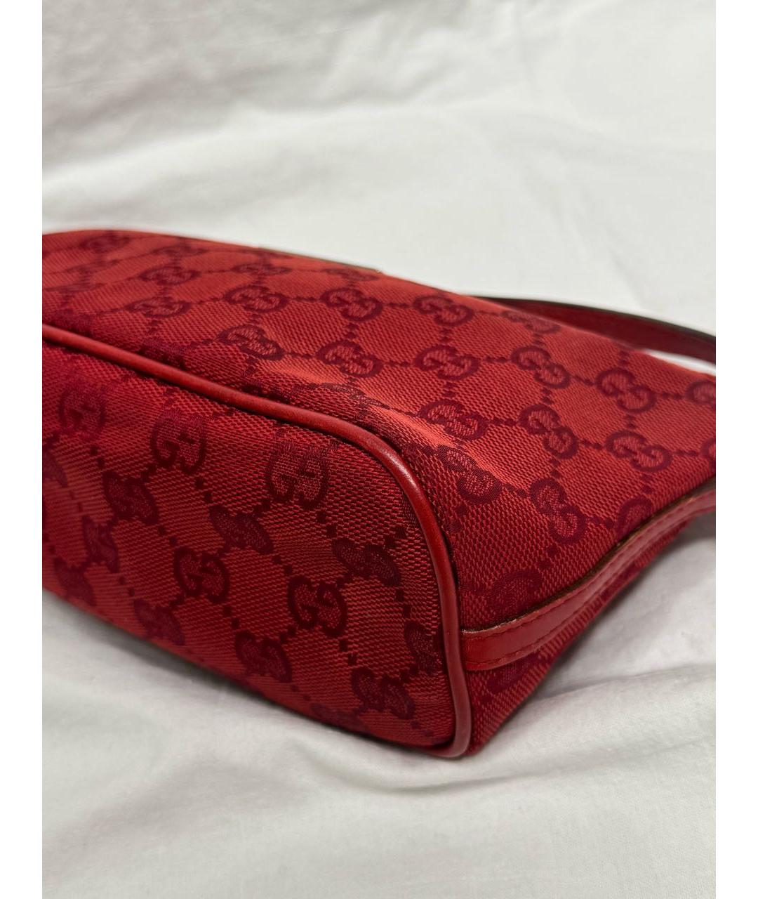 GUCCI Красная тканевая сумка через плечо, фото 4