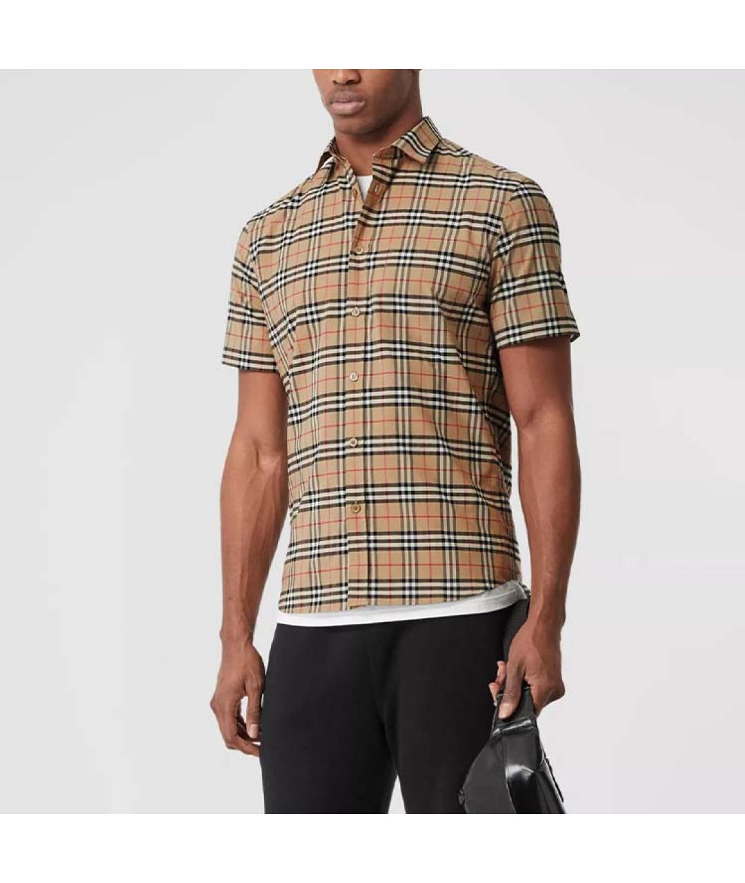 BURBERRY Хаки хлопковая кэжуал рубашка, фото 4