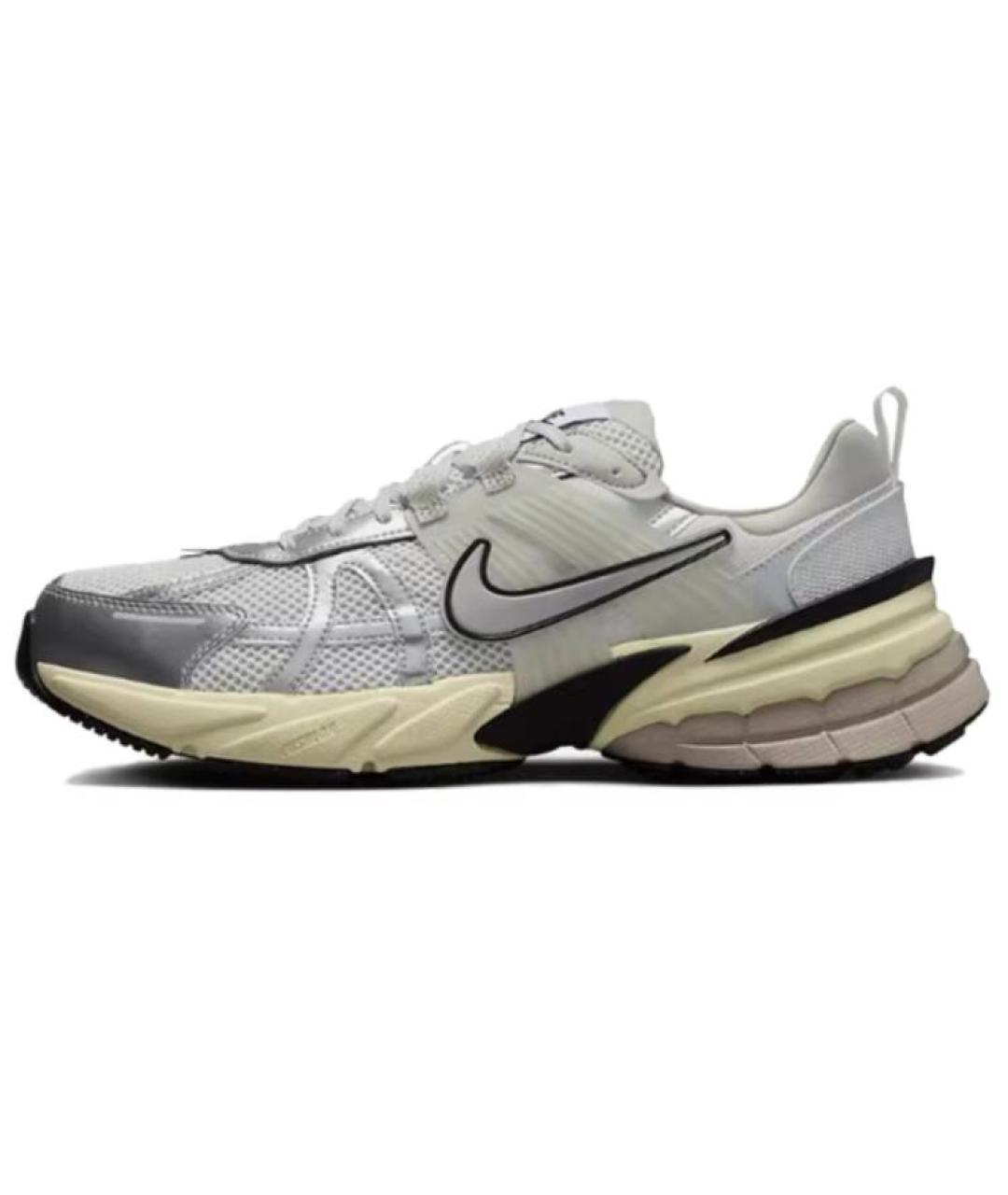 NIKE Серебряные текстильные низкие кроссовки / кеды, фото 2