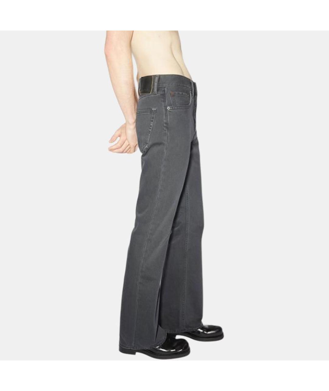 ACNE STUDIOS Антрацитовые хлопковые джинсы, фото 2