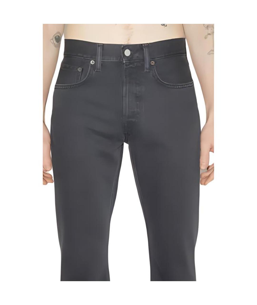 ACNE STUDIOS Антрацитовые хлопковые джинсы, фото 5