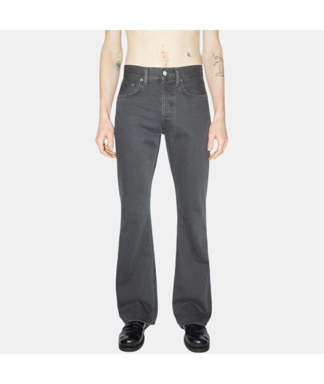ACNE STUDIOS Антрацитовые хлопковые джинсы, фото 3