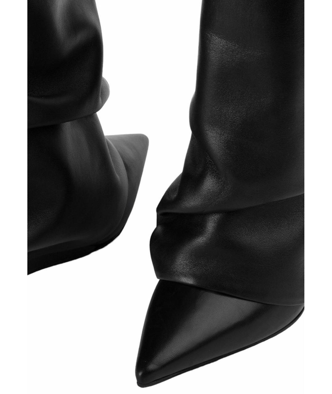 LE SILLA Черные кожаные сапоги, фото 4