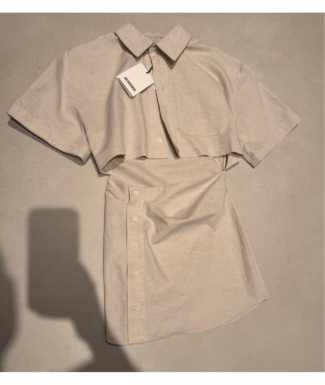 JACQUEMUS Бежевое повседневное платье, фото 2