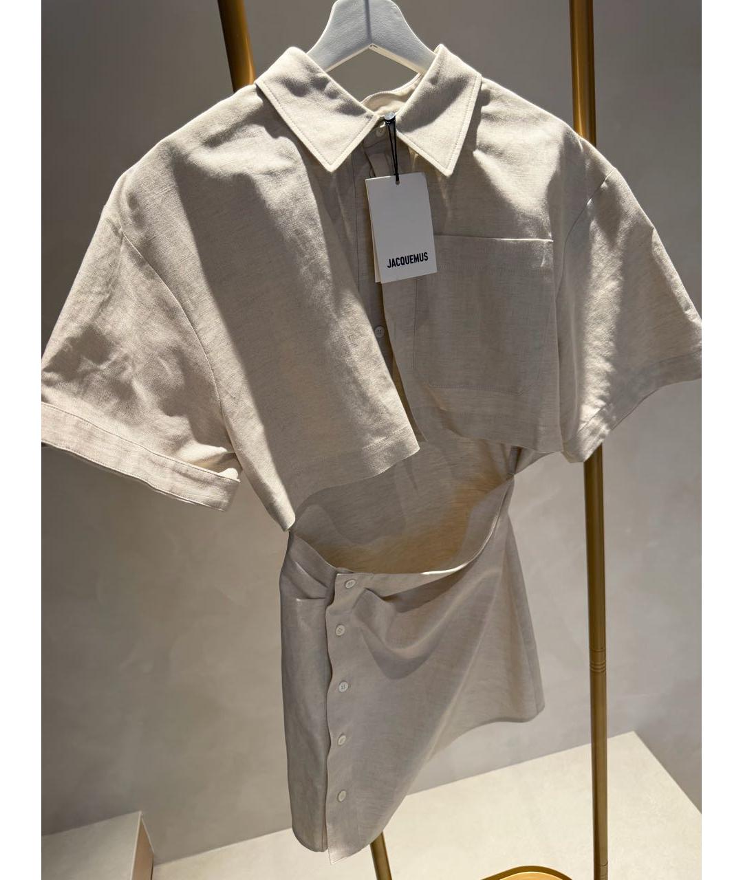 JACQUEMUS Бежевое повседневное платье, фото 7