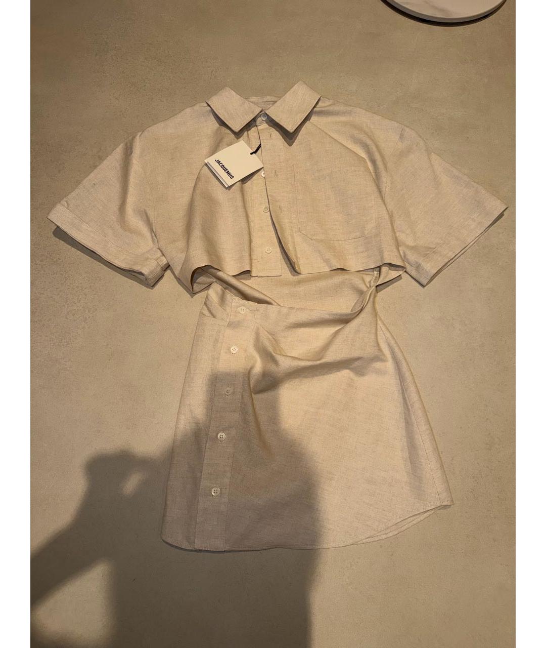 JACQUEMUS Бежевое повседневное платье, фото 4