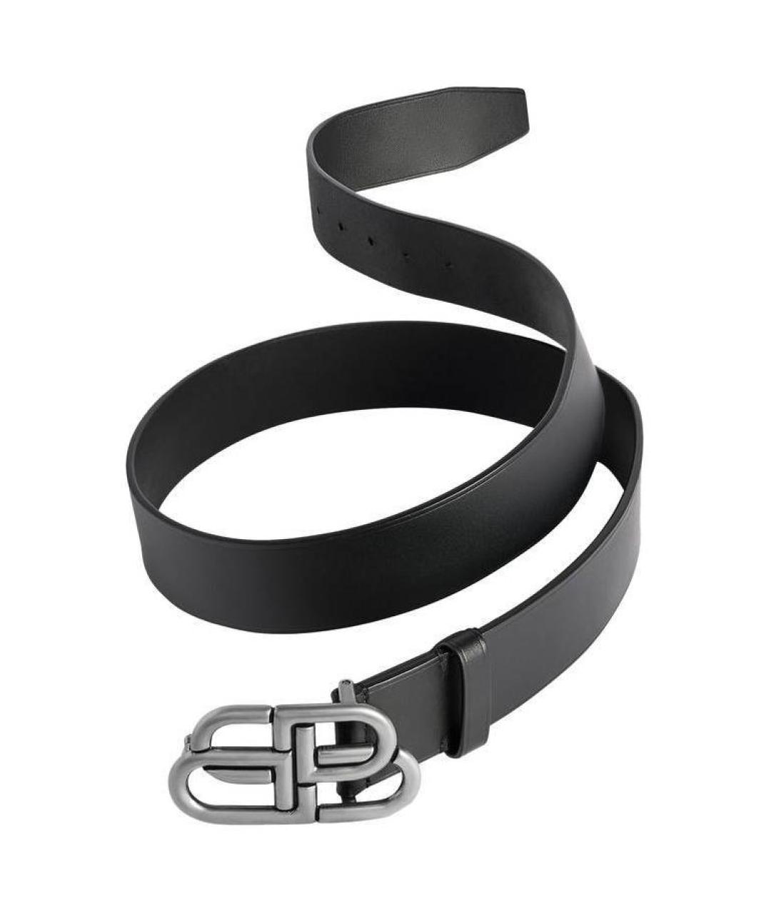 BALENCIAGA Черный кожаный ремень, фото 4