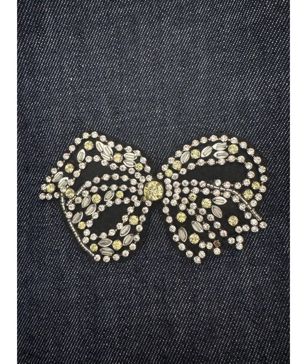 WEEKEND MAX MARA Темно-синяя хлопковая юбка макси, фото 4