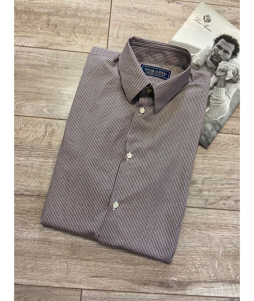 DSQUARED2 Коричневая хлопковая кэжуал рубашка, фото 3